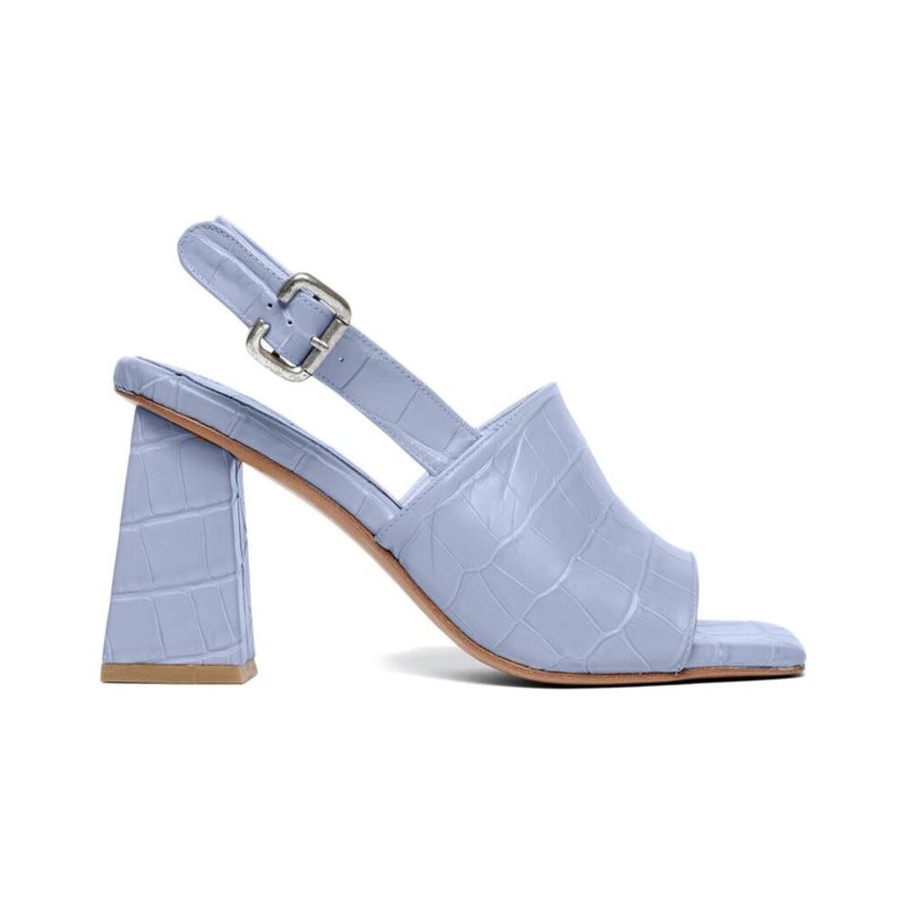 Frēda Salvador Cecilia Croc-Embossed Sandal